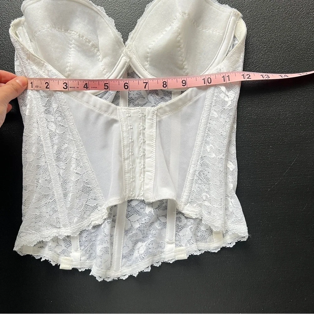Carnival White Lace Bustier Corset Longline Underwire Sexy Top Size 34C - Picture 10 of 11